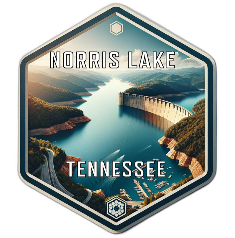 Norris Lake Tennessee Souvenir Travel Destination Die Cut Hexagon Fridge Magnet 2-Inch