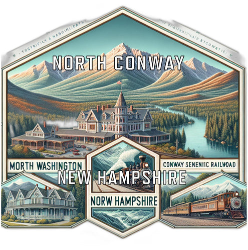 North Conway New Hampshire Travel Destination Souvenir Vinyl Decal Sticker 4-Inch