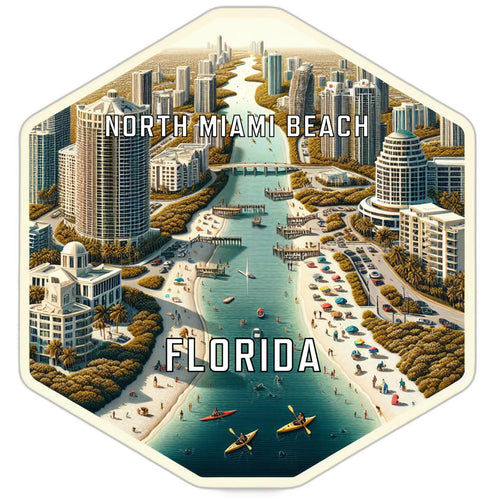 North Miami Beach Florida Travel Destination Souvenir Vinyl Decal Sticker 2-Inch