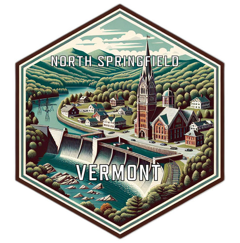 North Springfield Vermont Travel Destination Souvenir Vinyl Decal Sticker 6-Inch