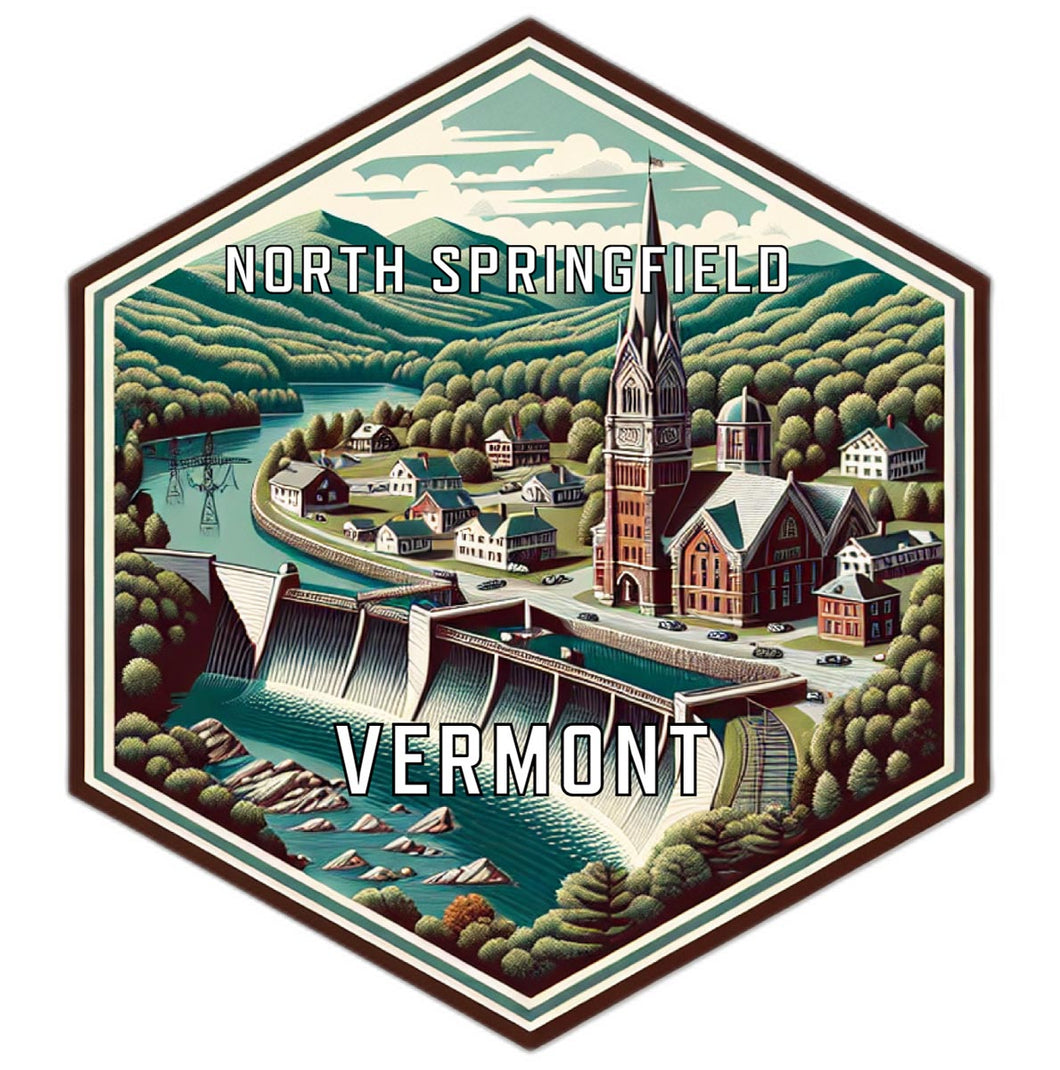 North Springfield Vermont Travel Destination Souvenir Vinyl Decal Sticker 6-Inch
