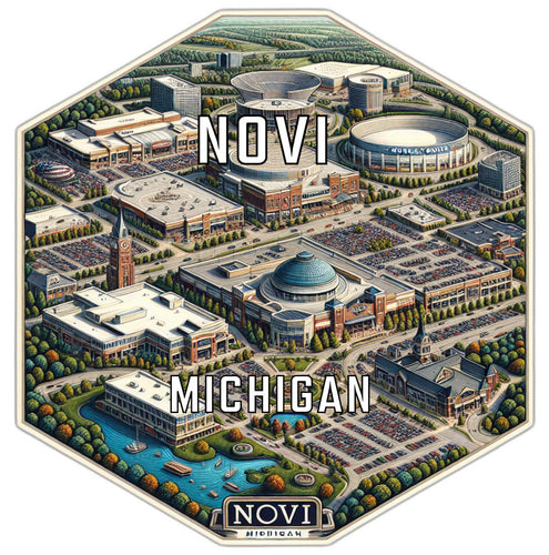 Novi Michigan Travel Destination Souvenir Vinyl Decal Sticker 2-Inch