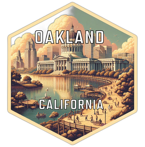Oakland California Souvenir Travel Destination Die Cut Hexagon Fridge Magnet 2-Inch
