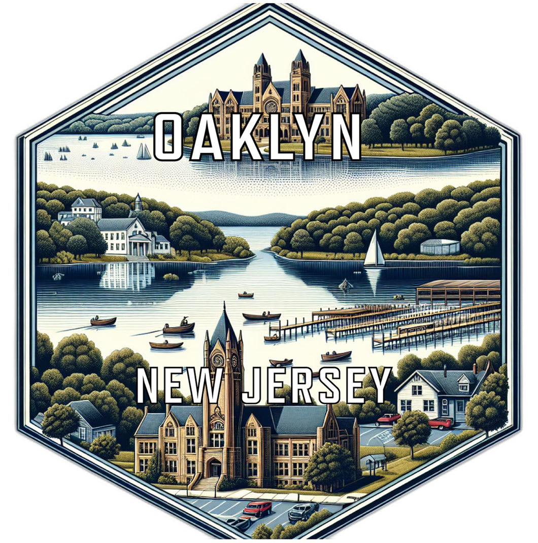 Oaklyn New Jersey Travel Destination Souvenir Vinyl Decal Sticker 6-Inch