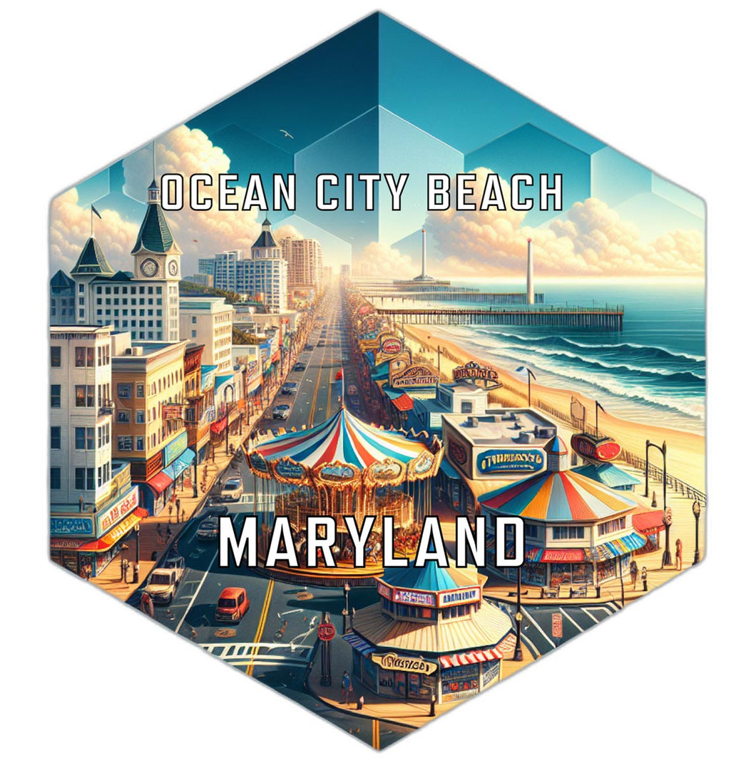 Ocean City Beach Maryland Travel Destination Souvenir Vinyl Decal Sticker 6-Inch