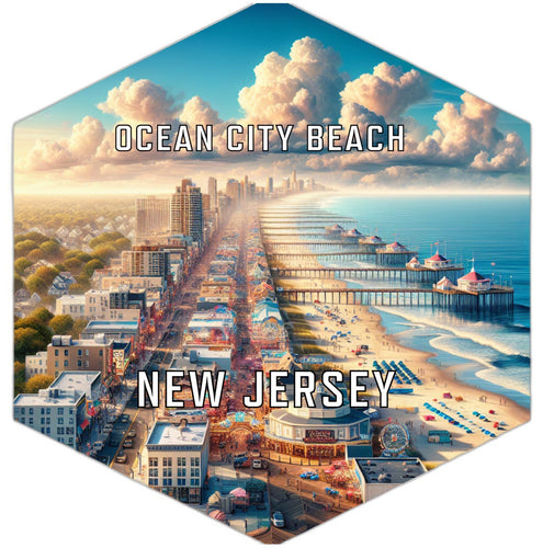 Ocean City Beach New Jersey Travel Destination Souvenir Vinyl Decal Sticker 2-Inch
