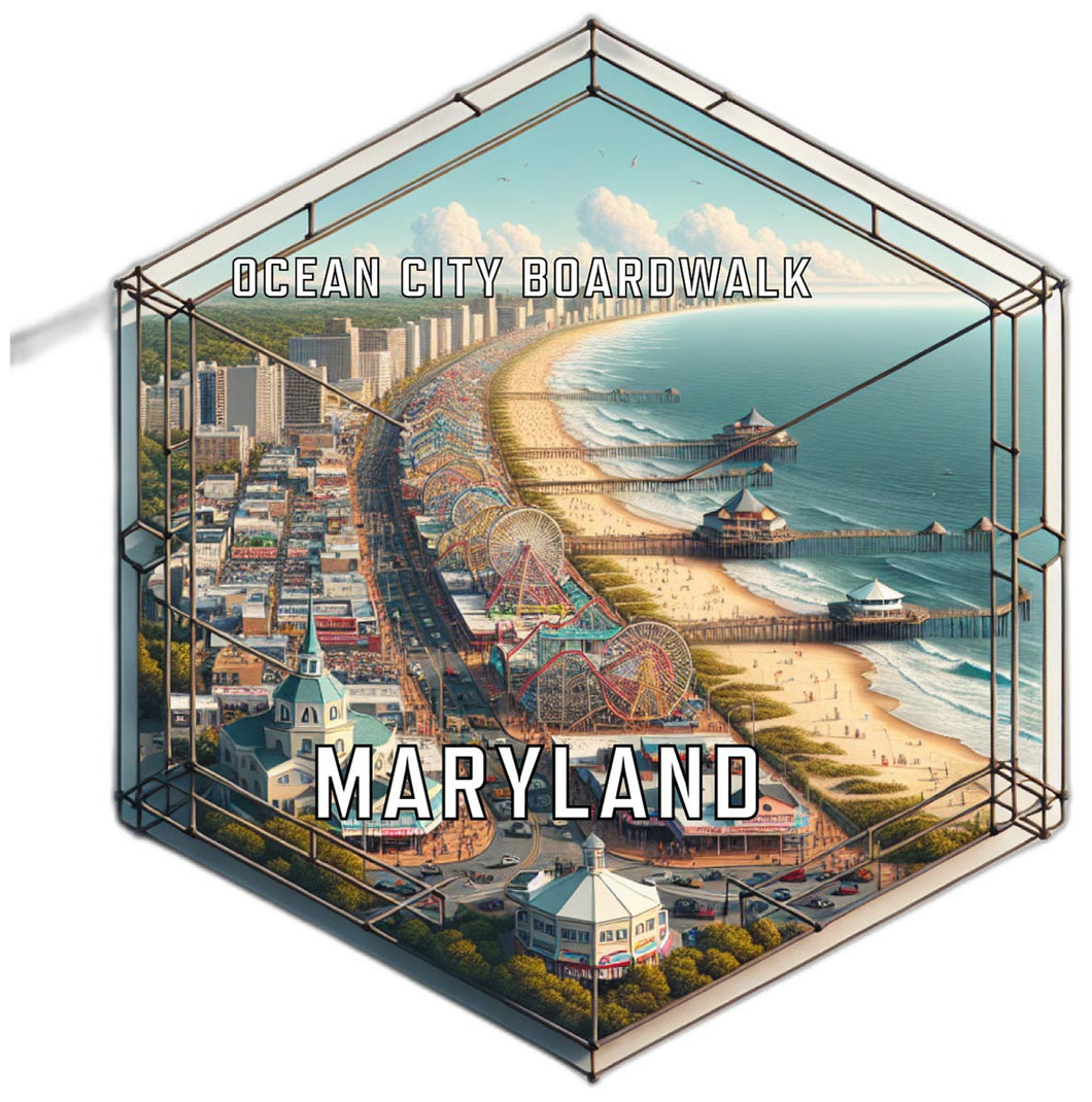 Ocean City Boardwalk Maryland Travel Destination Souvenir Vinyl Decal Sticker 4-Inch