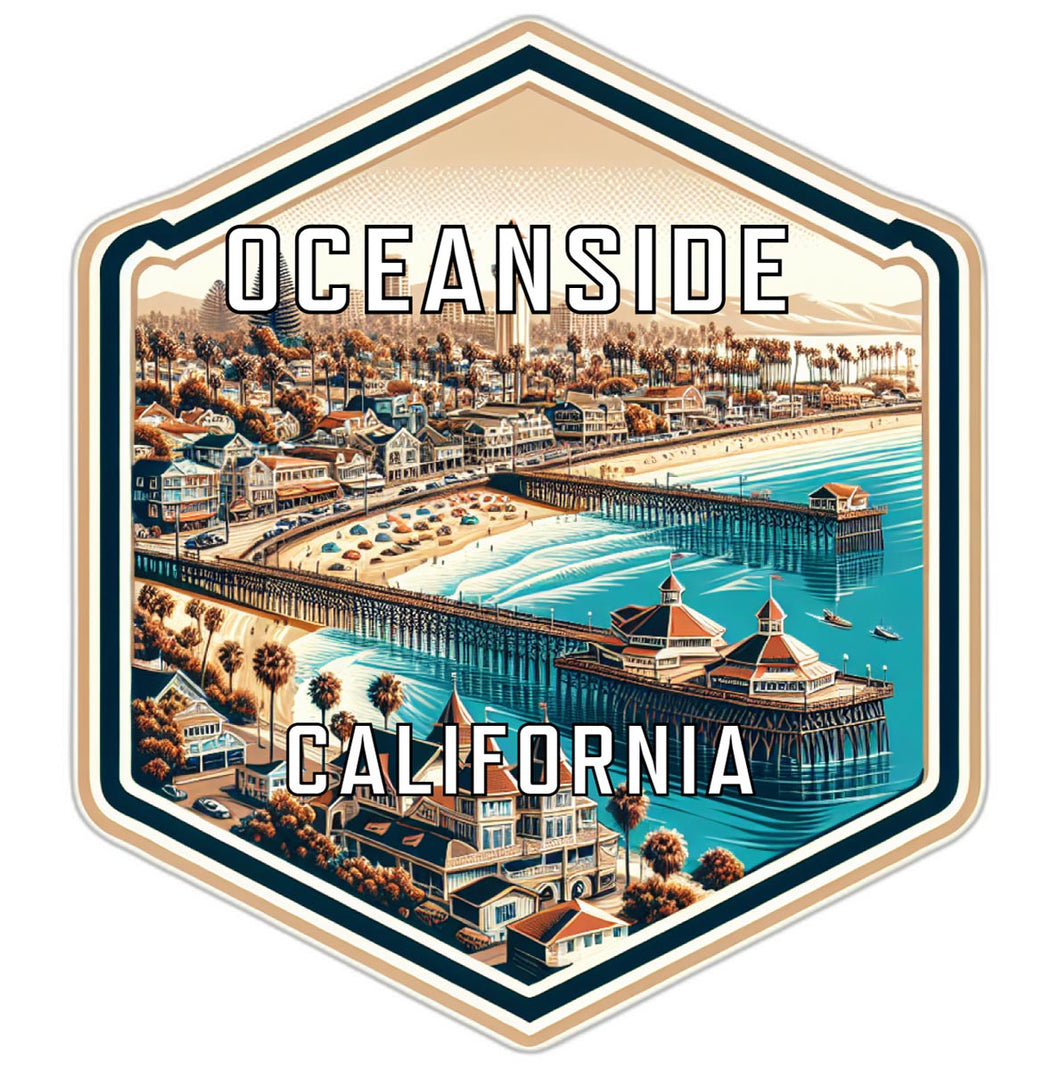 Oceanside California Travel Destination Souvenir Vinyl Decal Sticker 4-Inch