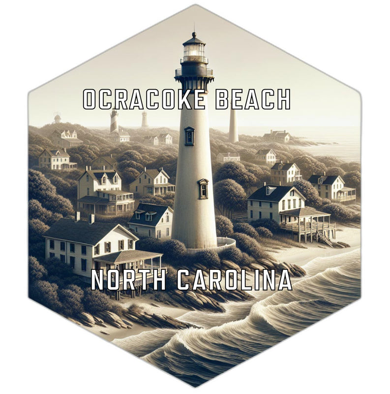 Ocracoke Beach North Carolina Souvenir Travel Destination Die Cut Hexagon Fridge Magnet 2-Inch