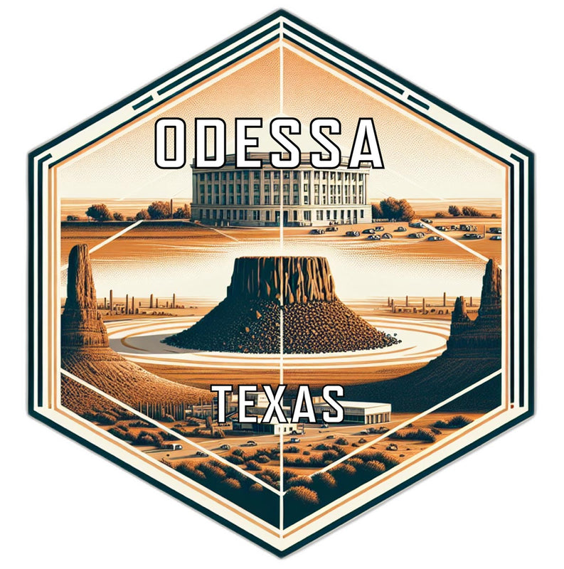 Odessa Texas Souvenir Travel Destination Die Cut Hexagon Fridge Magnet 2-Inch