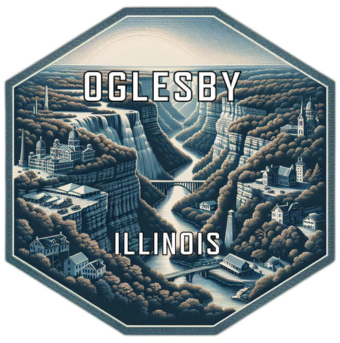 Oglesby Illinois Travel Destination Souvenir Vinyl Decal Sticker 2-Inch