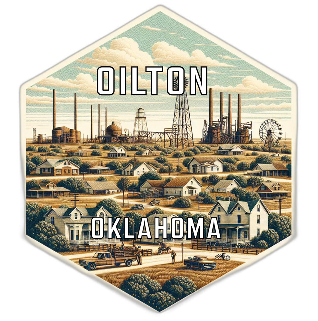 Oilton Oklahoma Travel Destination Souvenir Vinyl Decal Sticker 2-Inch