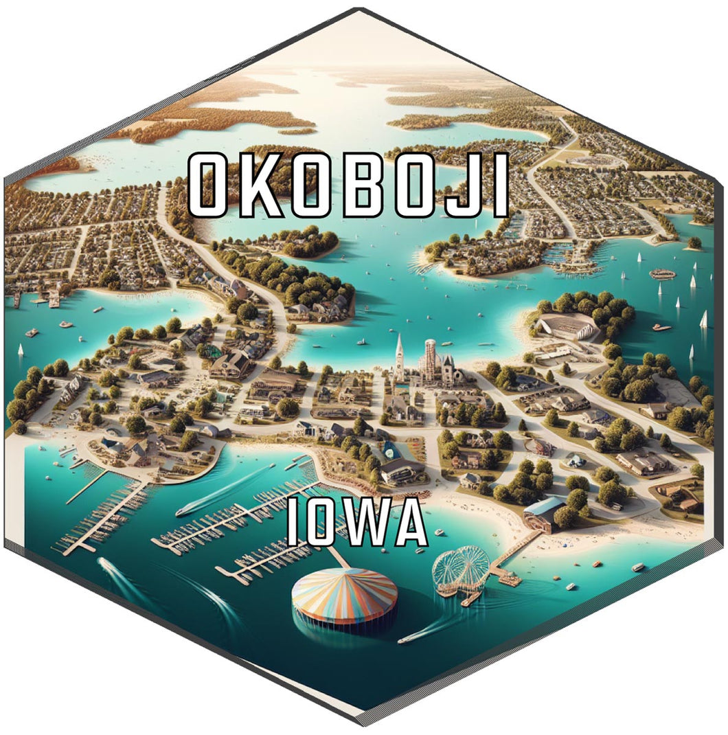 Okoboji Iowa Travel Destination Souvenir Vinyl Decal Sticker 2-Inch