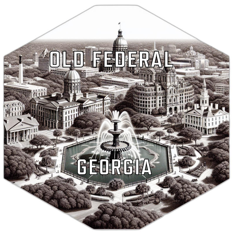 Old Federal Georgia Souvenir Travel Destination Die Cut Hexagon Fridge Magnet 2-Inch