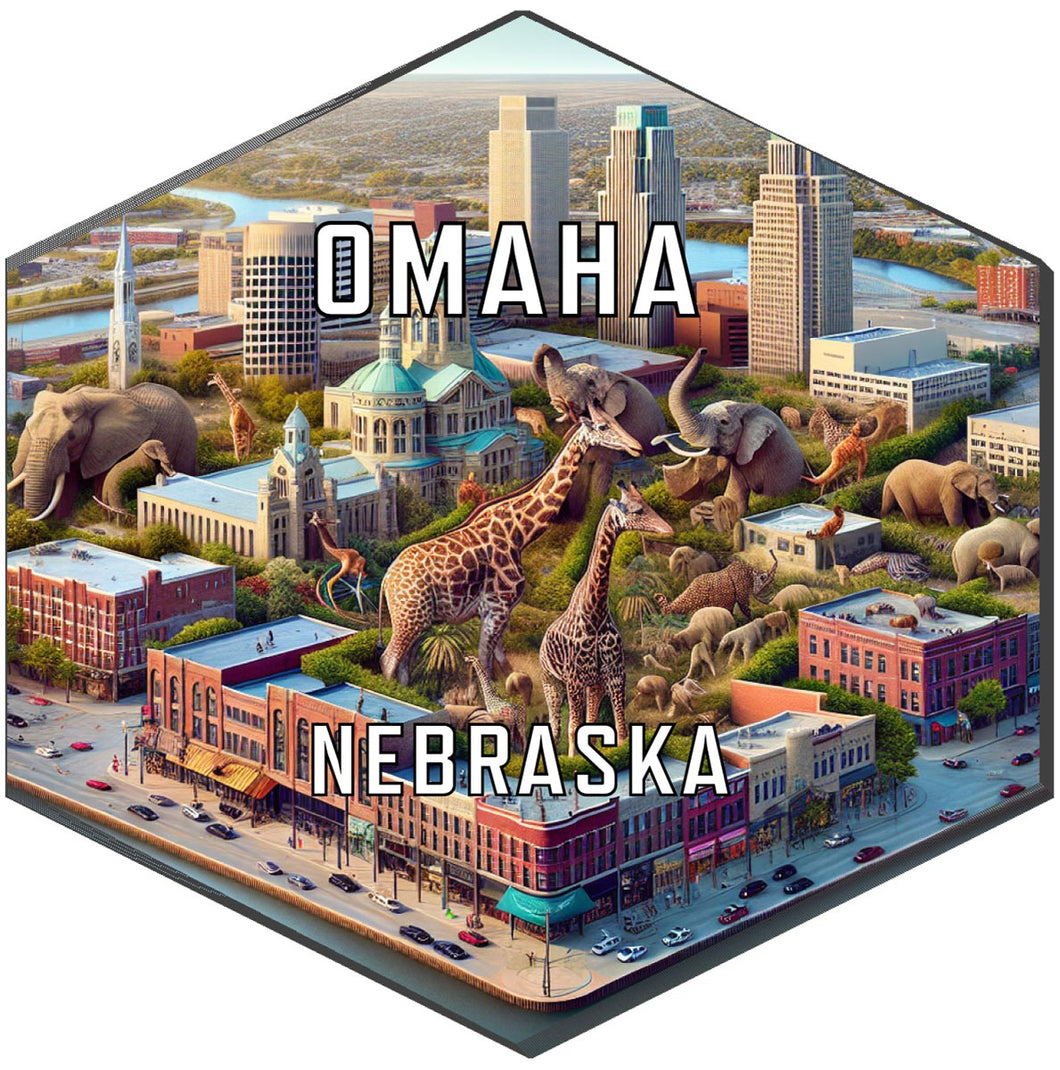 Omaha Nebraska Travel Destination Souvenir Vinyl Decal Sticker 4-Inch