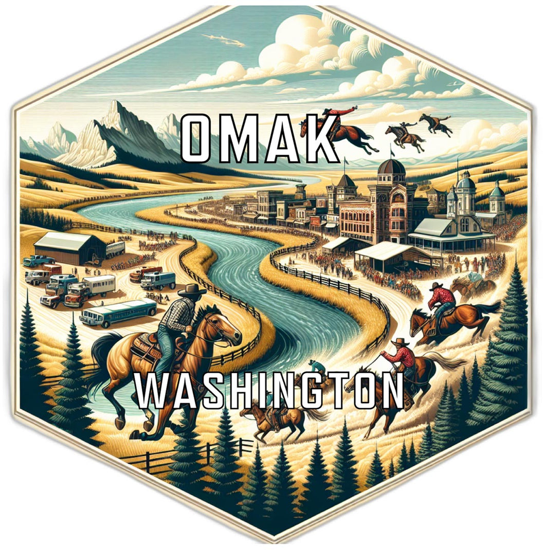 Omak Washington Travel Destination Souvenir Vinyl Decal Sticker 2-Inch