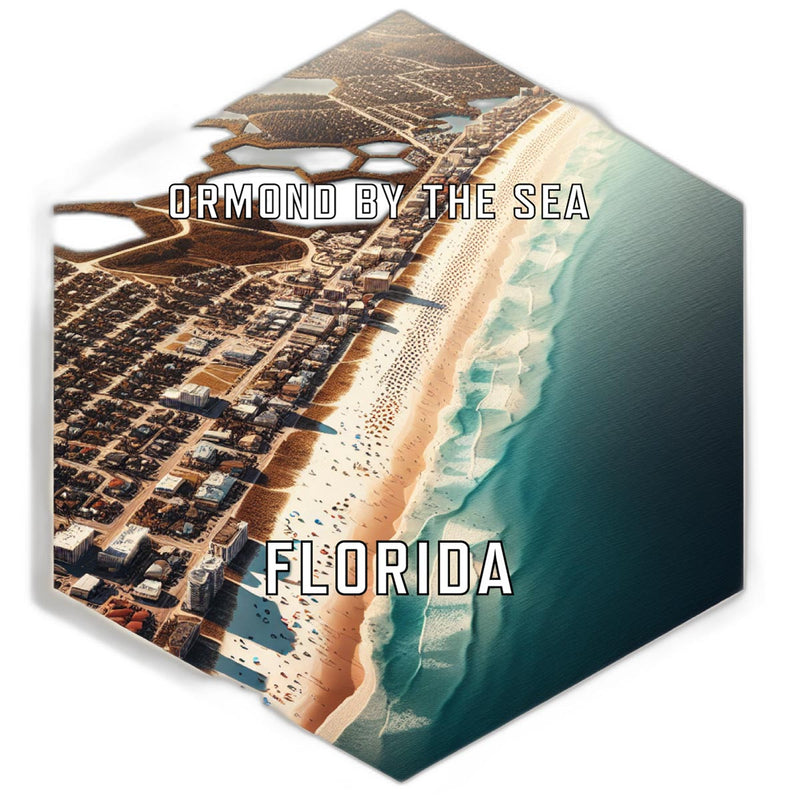 Ormond By The Sea Florida Souvenir Travel Destination Die Cut Hexagon Fridge Magnet 2-Inch