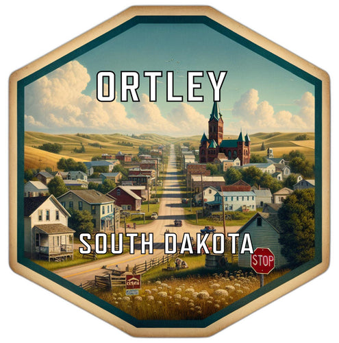 Ortley South Dakota Souvenir Travel Destination Die Cut Hexagon Fridge Magnet 2-Inch