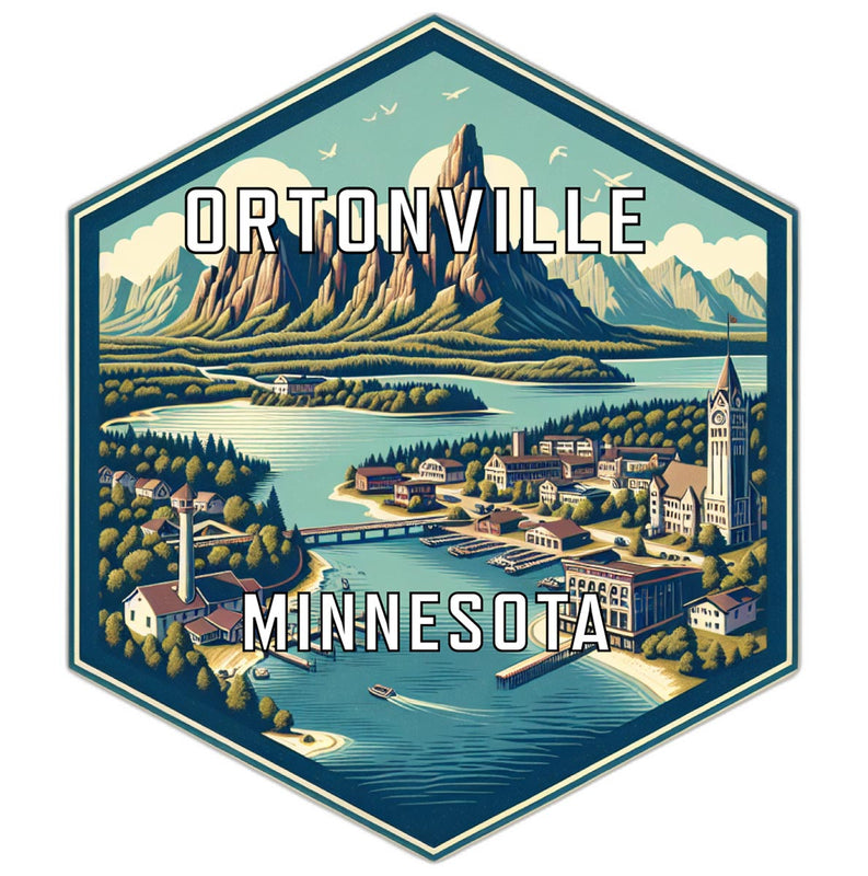 Ortonville Minnesota Souvenir Travel Destination Die Cut Hexagon Fridge Magnet 2-Inch