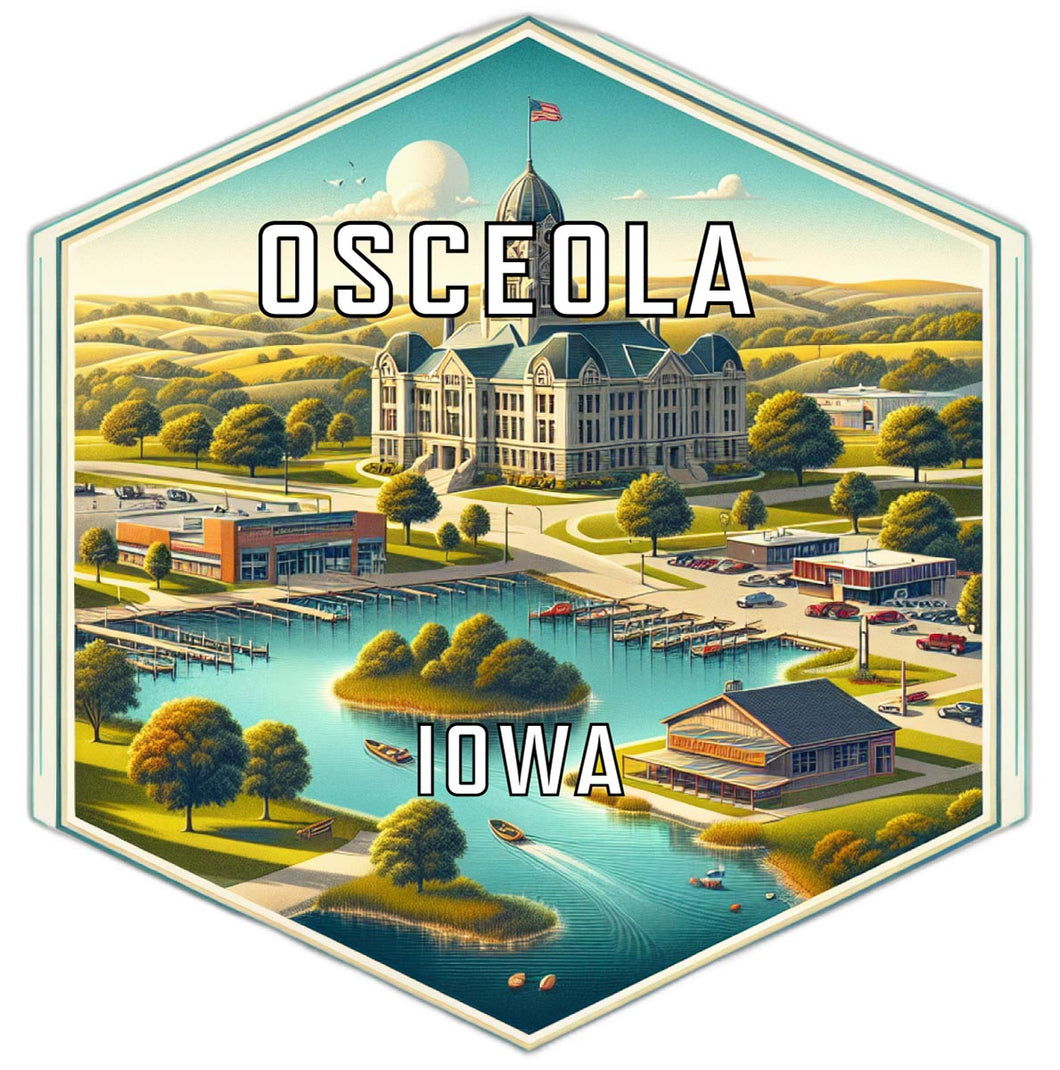 Osceola Iowa Travel Destination Souvenir Vinyl Decal Sticker 2-Inch