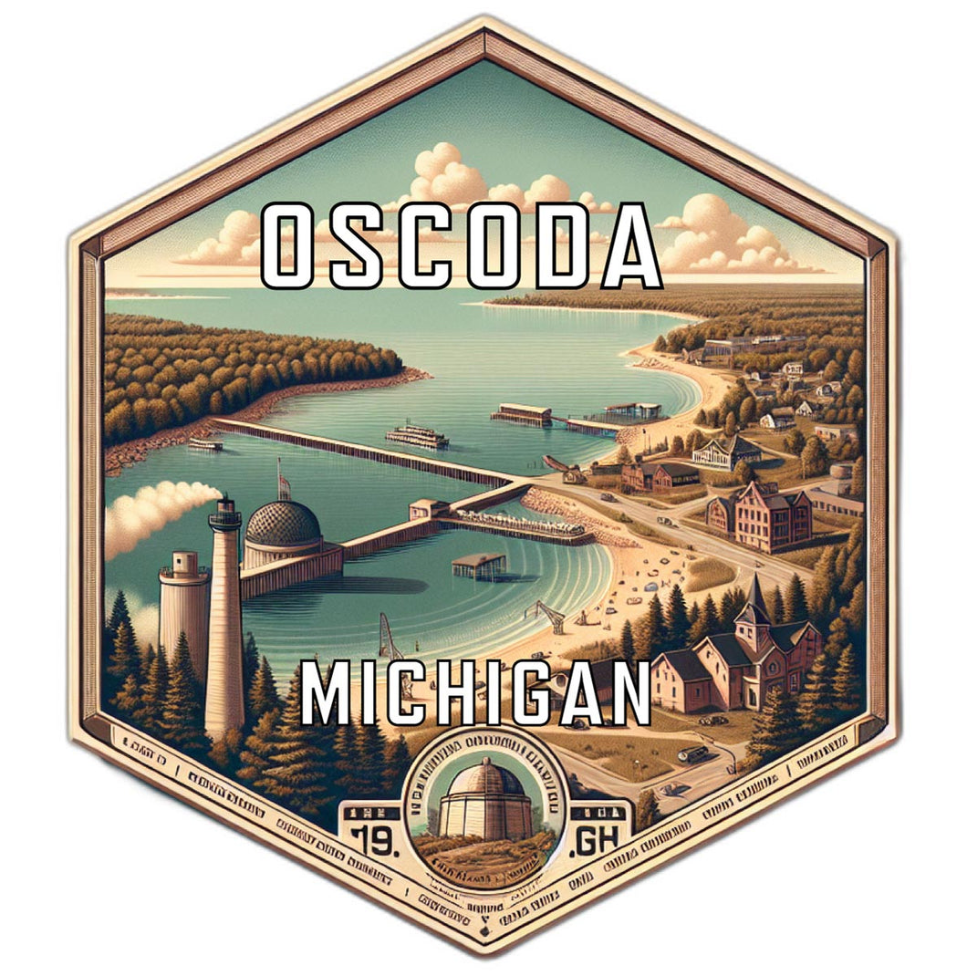Oscoda Michigan Travel Destination Souvenir Vinyl Decal Sticker 2-Inch