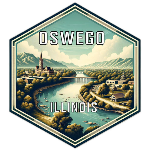 Oswego Illinois Travel Destination Souvenir Vinyl Decal Sticker 2-Inch