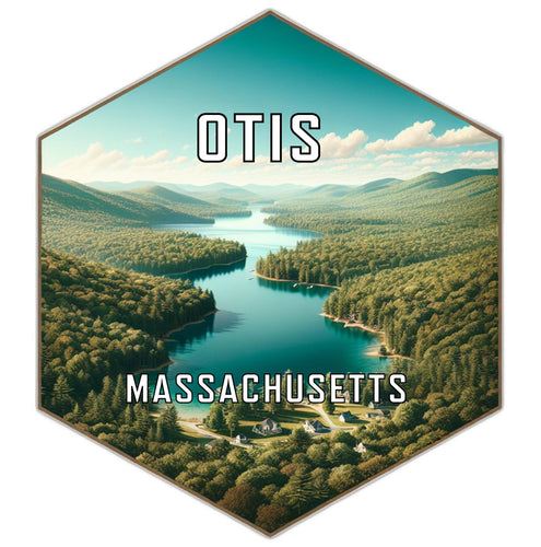 Otis Massachusetts Souvenir Travel Destination Die Cut Hexagon Fridge Magnet 2-Inch
