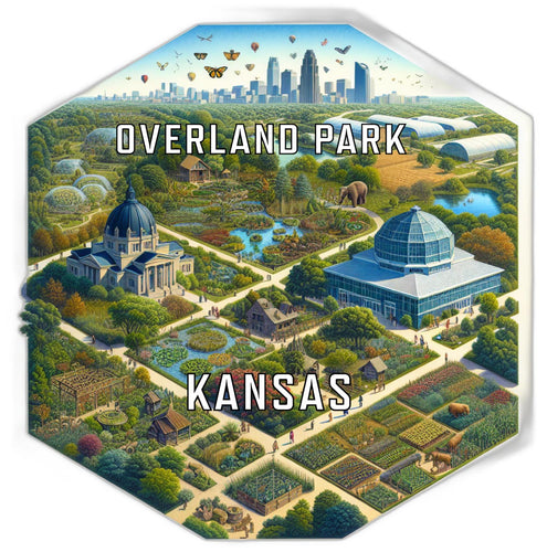 Overland Park Kansas Souvenir Travel Destination Die Cut Hexagon Fridge Magnet 2-Inch