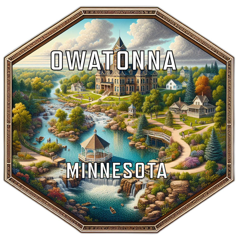 Owatonna Minnesota Souvenir Travel Destination Die Cut Hexagon Fridge Magnet 6-Inch