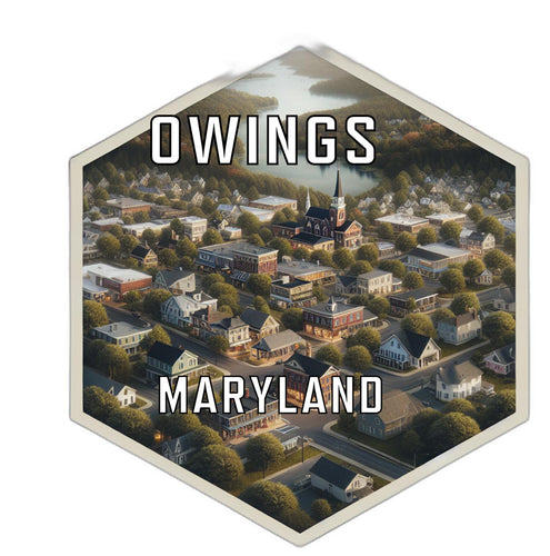 Owings Maryland Souvenir Travel Destination Die Cut Hexagon Fridge Magnet 2-Inch