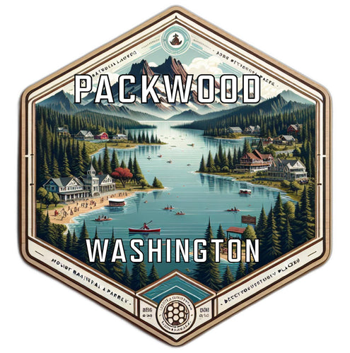 Packwood Washington Souvenir Travel Destination Die Cut Hexagon Fridge Magnet 2-Inch