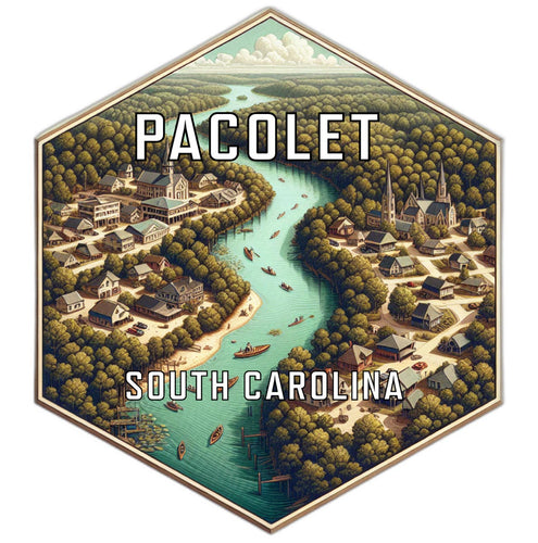 Pacolet South Carolina Souvenir Travel Destination Die Cut Hexagon Fridge Magnet 2-Inch