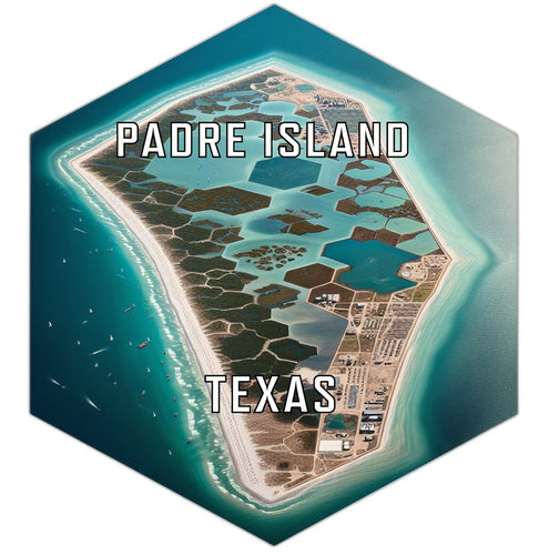 Padre Island Texas Souvenir Travel Destination Die Cut Hexagon Fridge Magnet 2-Inch