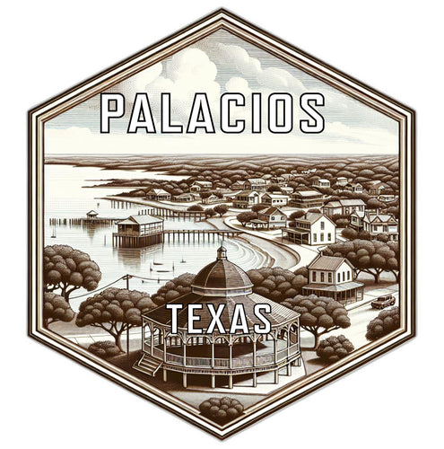 Palacios Texas Souvenir Travel Destination Die Cut Hexagon Fridge Magnet 2-Inch