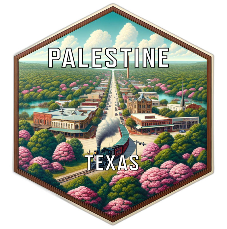 Palestine Texas Souvenir Travel Destination Die Cut Hexagon Fridge Magnet 2-Inch
