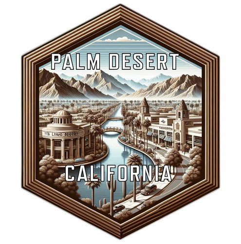 Palm Desert California Souvenir Travel Destination Die Cut Hexagon Fridge Magnet 2-Inch