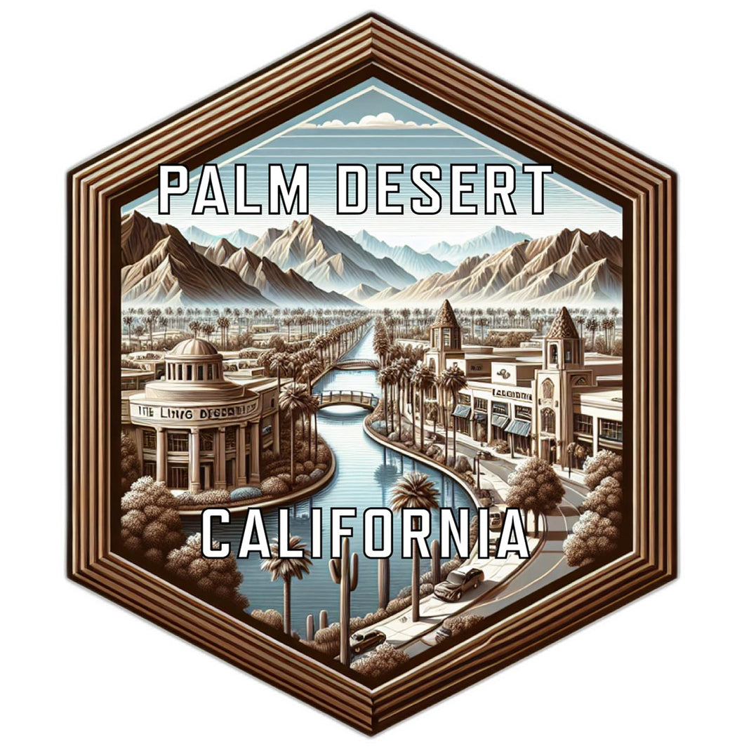 Palm Desert California Souvenir Travel Destination Die Cut Hexagon Fridge Magnet 2-Inch