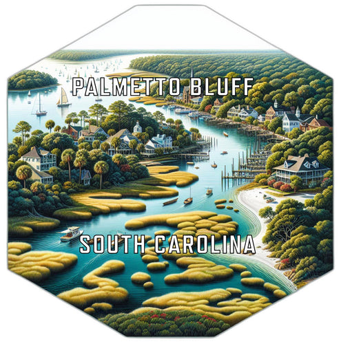 Palmetto Bluff South Carolina Souvenir Travel Destination Die Cut Hexagon Fridge Magnet 2-Inch
