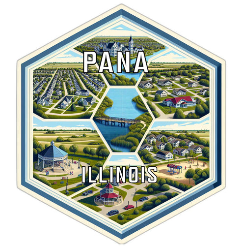 Pana Illinois Travel Destination Souvenir Vinyl Decal Sticker 2-Inch