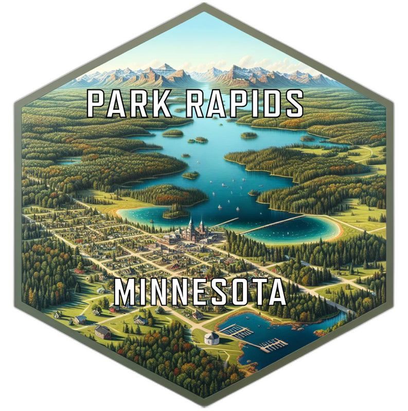Park Rapids Minnesota Souvenir Travel Destination Die Cut Hexagon Fridge Magnet 2-Inch