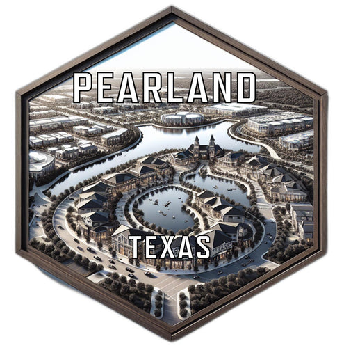 Pearland Texas Souvenir Travel Destination Die Cut Hexagon Fridge Magnet 2-Inch