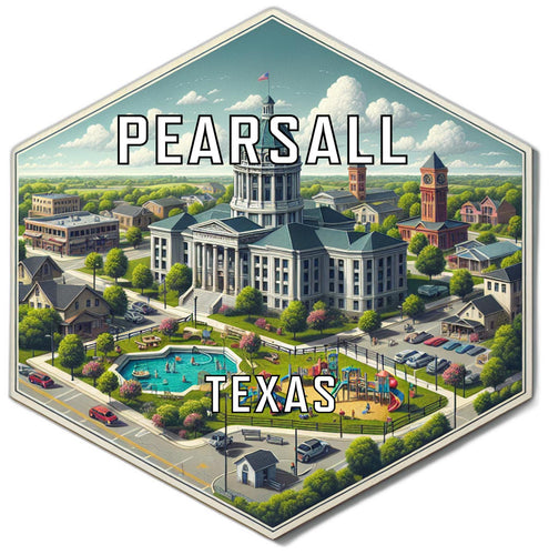 Pearsall Texas Souvenir Travel Destination Die Cut Hexagon Fridge Magnet 2-Inch