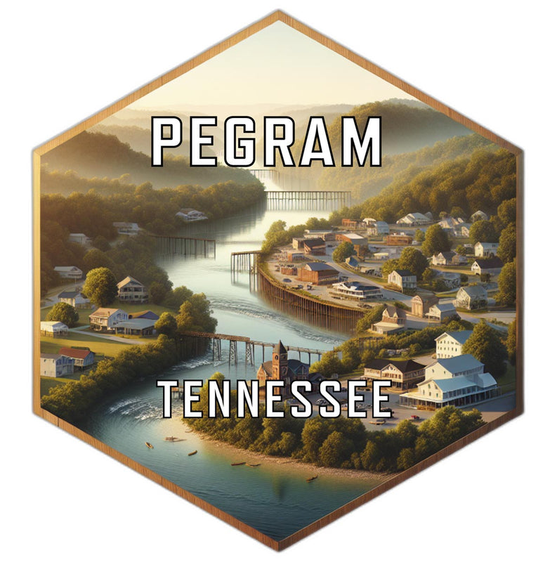 Pegram Tennessee Souvenir Travel Destination Die Cut Hexagon Fridge Magnet 2-Inch