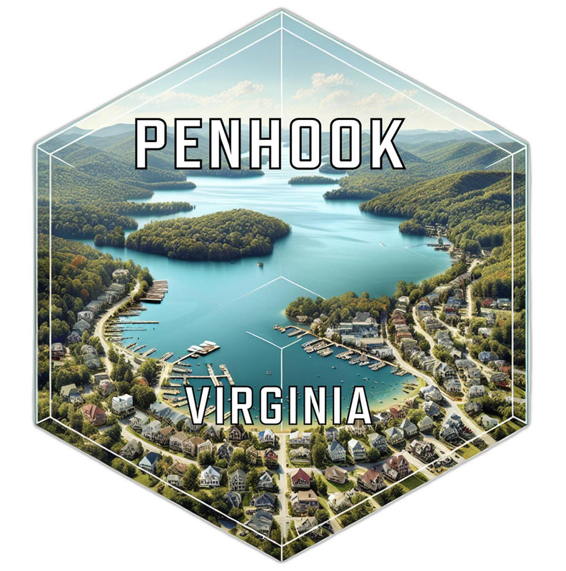 Penhook Virginia Souvenir Travel Destination Die Cut Hexagon Fridge Magnet 2-Inch
