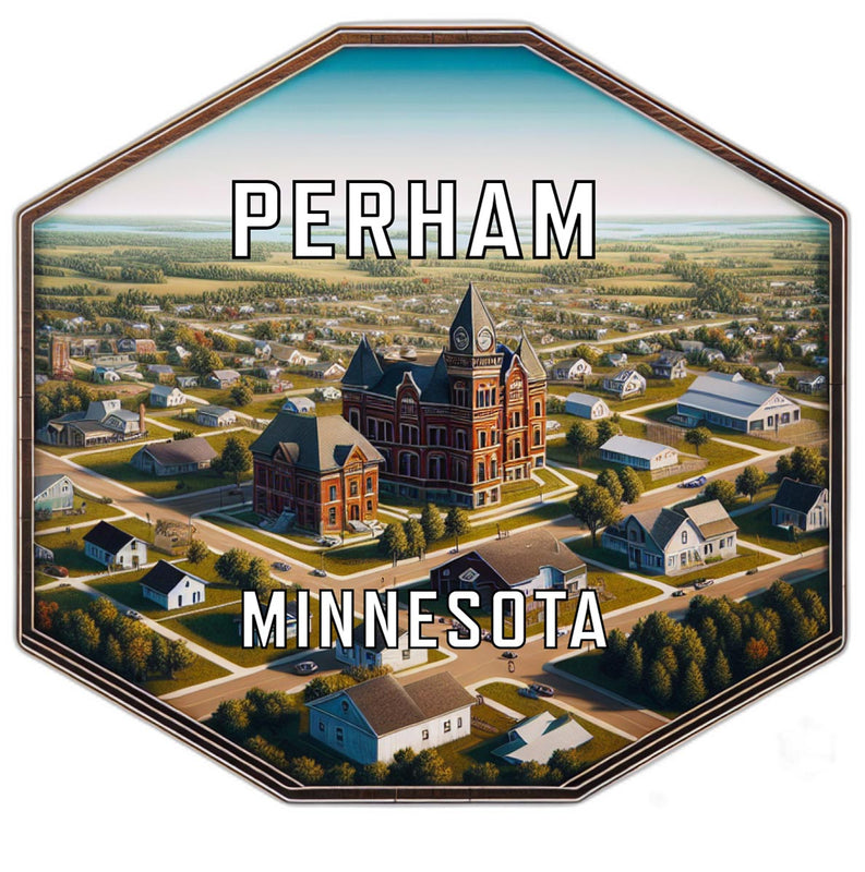 Perham Minnesota Souvenir Travel Destination Die Cut Hexagon Fridge Magnet 2-Inch