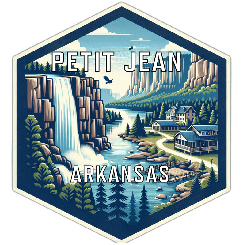 Petit Jean Arkansas Souvenir Travel Destination Die Cut Hexagon Fridge Magnet 2-Inch