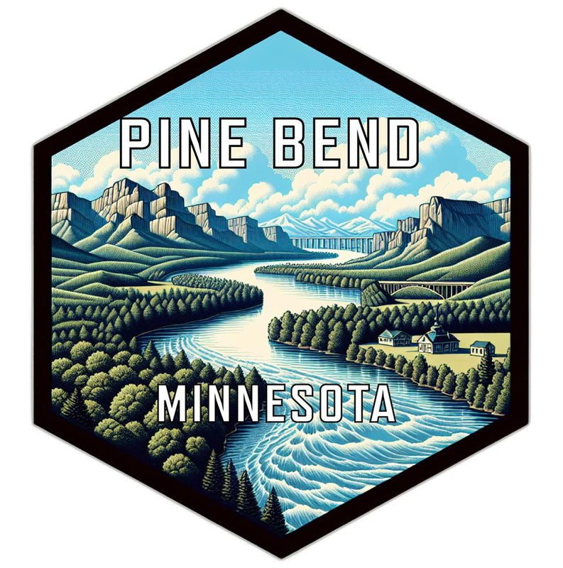 Pine Bend Minnesota Souvenir Travel Destination Die Cut Hexagon Fridge Magnet 6-Inch