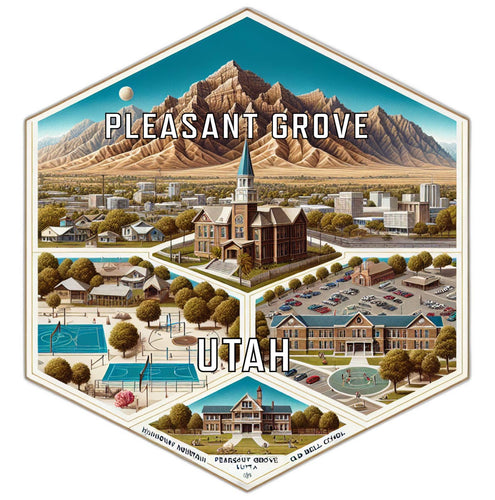 Pleasant Grove Utah Travel Destination Souvenir Vinyl Decal Sticker 6-Inch