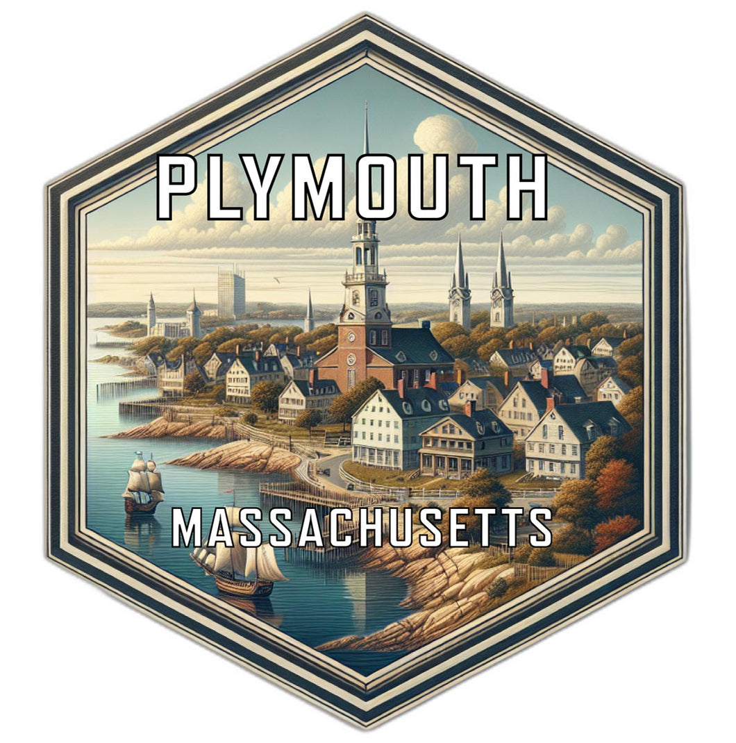 Plymouth Massachusetts Travel Destination Souvenir Vinyl Decal Sticker 2-Inch