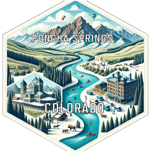 Poncha Springs Colorado Travel Destination Souvenir Vinyl Decal Sticker 2-Inch